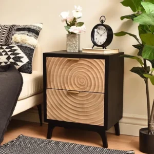 Modern Aesthetic Nightstand Natural Wood Nordic Drawer Storage Bedside Table Luxury Trendy Mesitaa De Noche Bedroom Furniture