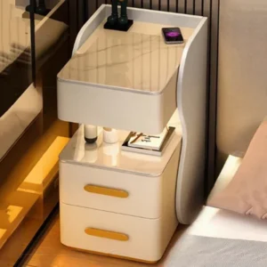 Exclusive Wood Minimalist Nightstand Table Modern Bedroom Italian Drawers Nightstand Table Nordic White Home Furniture